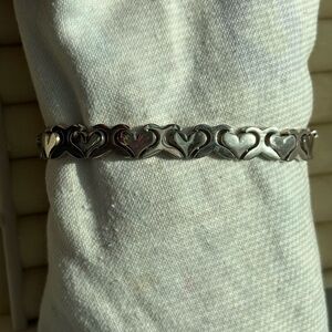 Vintage 925 Silver Heart Link Bracelet